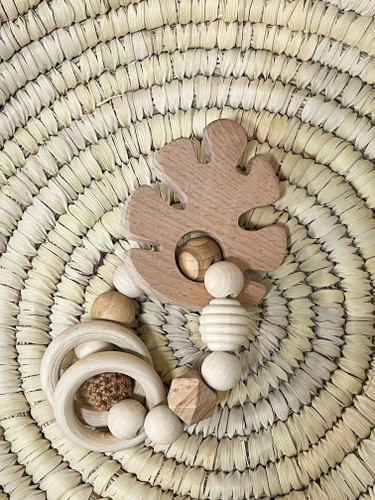 آویز حسی چوبی طرح برگ انجیر
